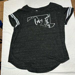 Home Free Women  Black and Gray Short Sleeve Shirt  Size XLarge 16-18